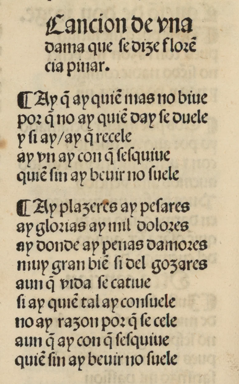 Facsímil del poema original de Florencia Pinar